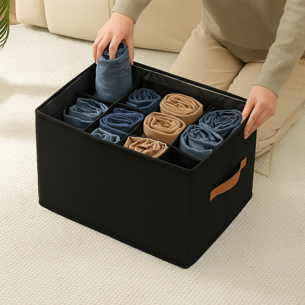 OrdenBoks™ | Sammenfoldelig Pladsbesparende Opbevaringsboks